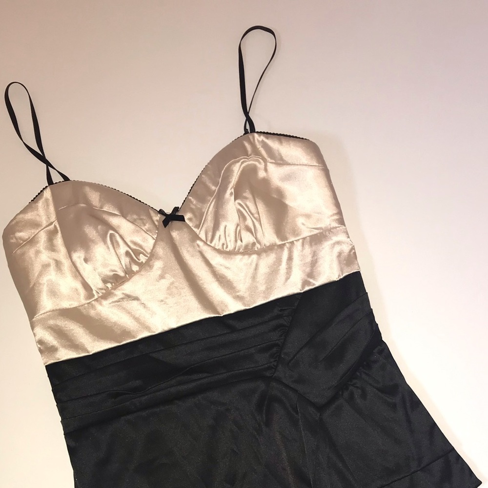 Summer Little black dress with cream top